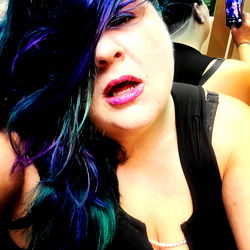Vividly Dyed Hair in Shades of Blue, Purple, and Green