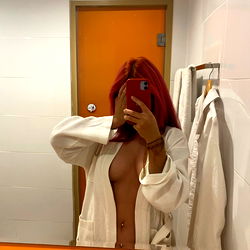 Thai Model Candy in Bathrobe, Pose with Phone