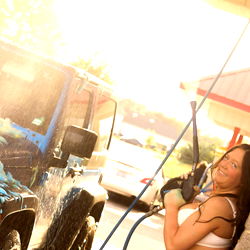 Sarah's Exciting Car Wash Adventure