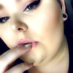 Model with a contemplative expression in Midwest,USA